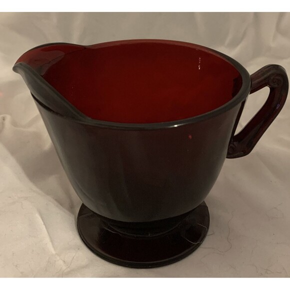 Vintage Anchor Hocking Ruby Red Creamer And Sugar Bowl - Picture 4 of 12
